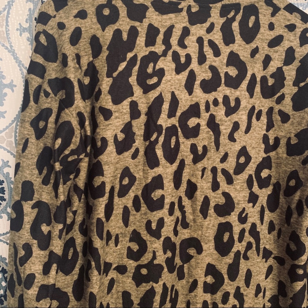 Tickled Teal leopard print open cardigan - Picture 7 of 9